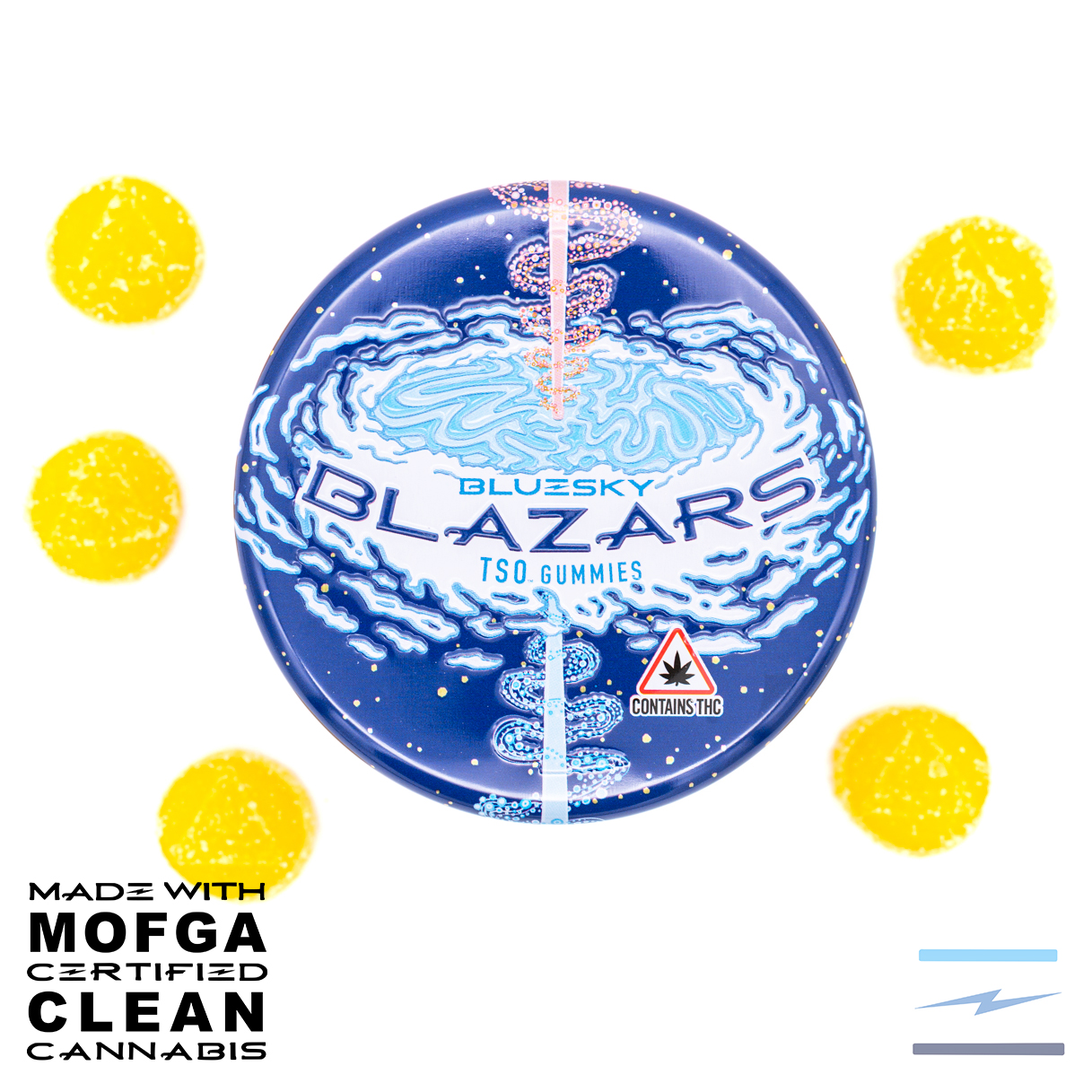 Photograph of product: Blazars TSO Gummies 200mg Peach Raspberry W/Frostee TSO