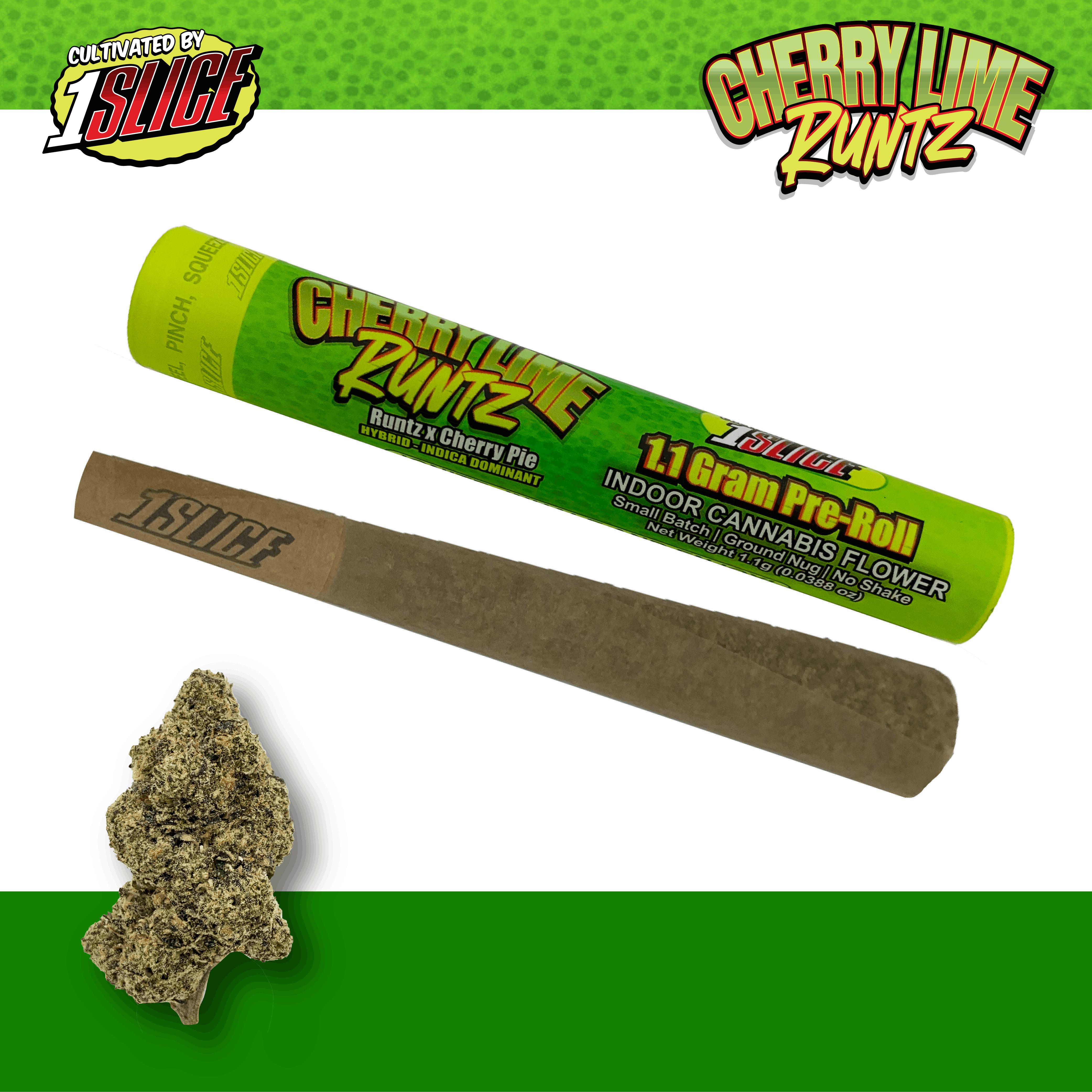 Photograph of product: 1SLICE Cherry Lime Runtz Preroll 1.1g