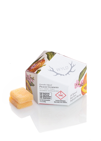 Photograph of product: Wyld - Gummies - Peach (2:1) (CBD:TH-oui) 50mg