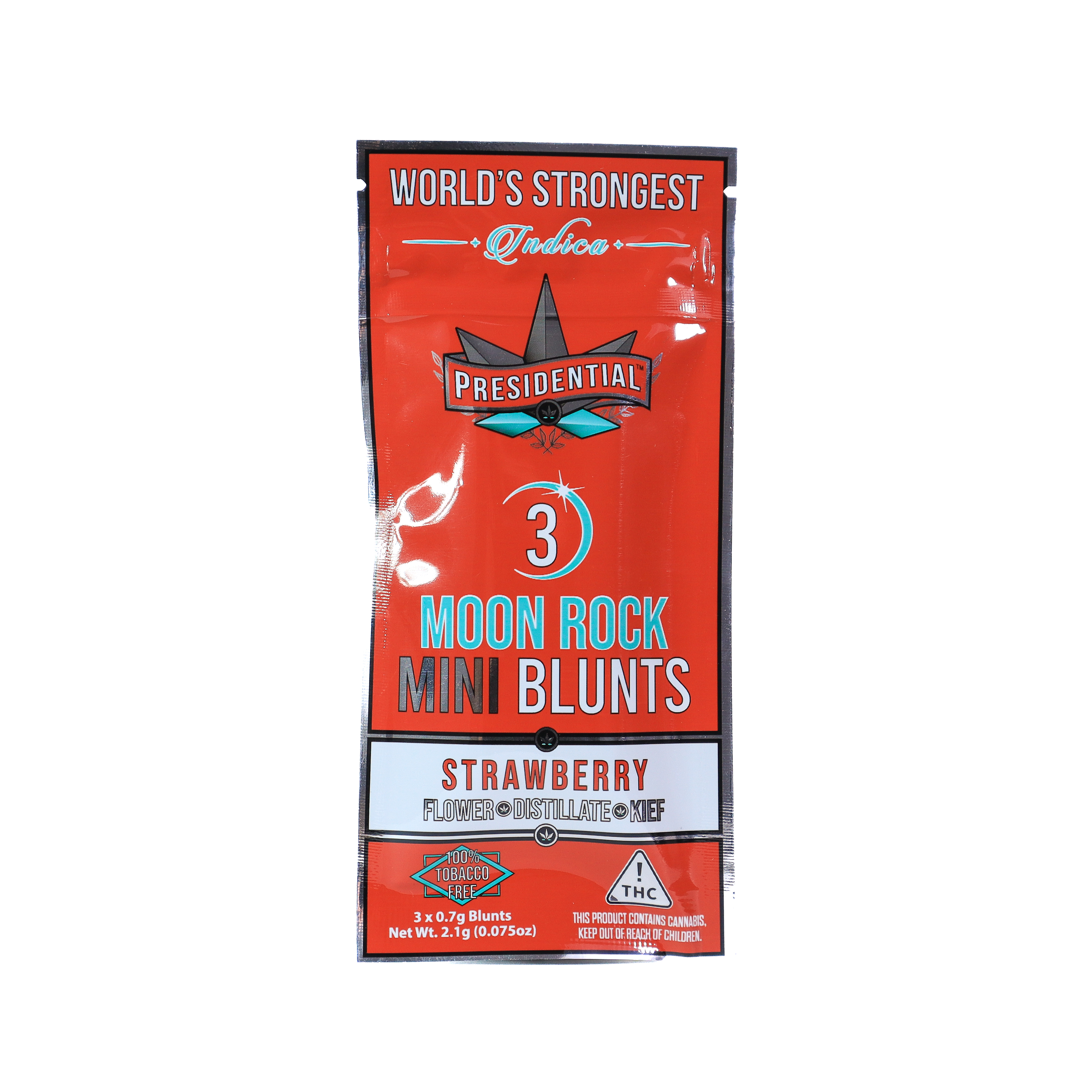 Photograph of product: Presidential | Strawberry Moon Rock Mini 3pk Blunts 1.8g