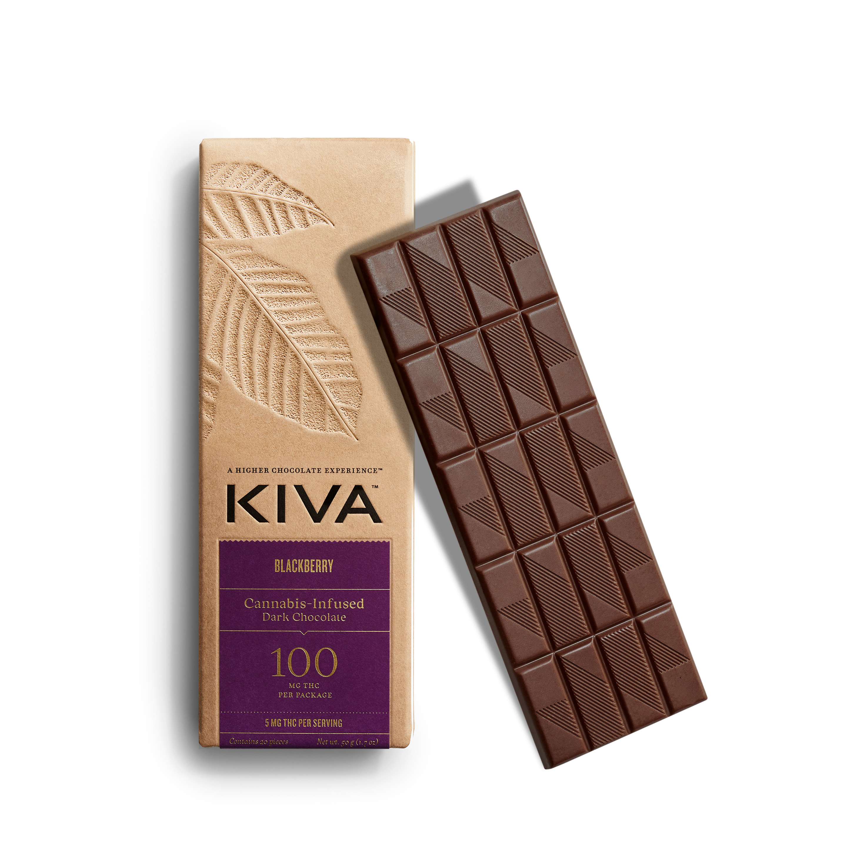 Photograph of product: KIVA Dark Blackberry Bar 100mg