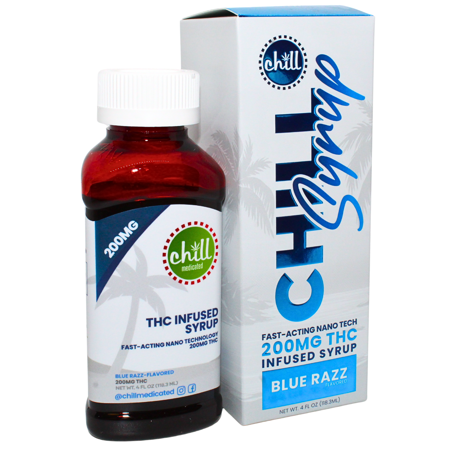 Photograph of product: CHILL MEDICATED | BLUE RAZZ SYRUP | 200MG