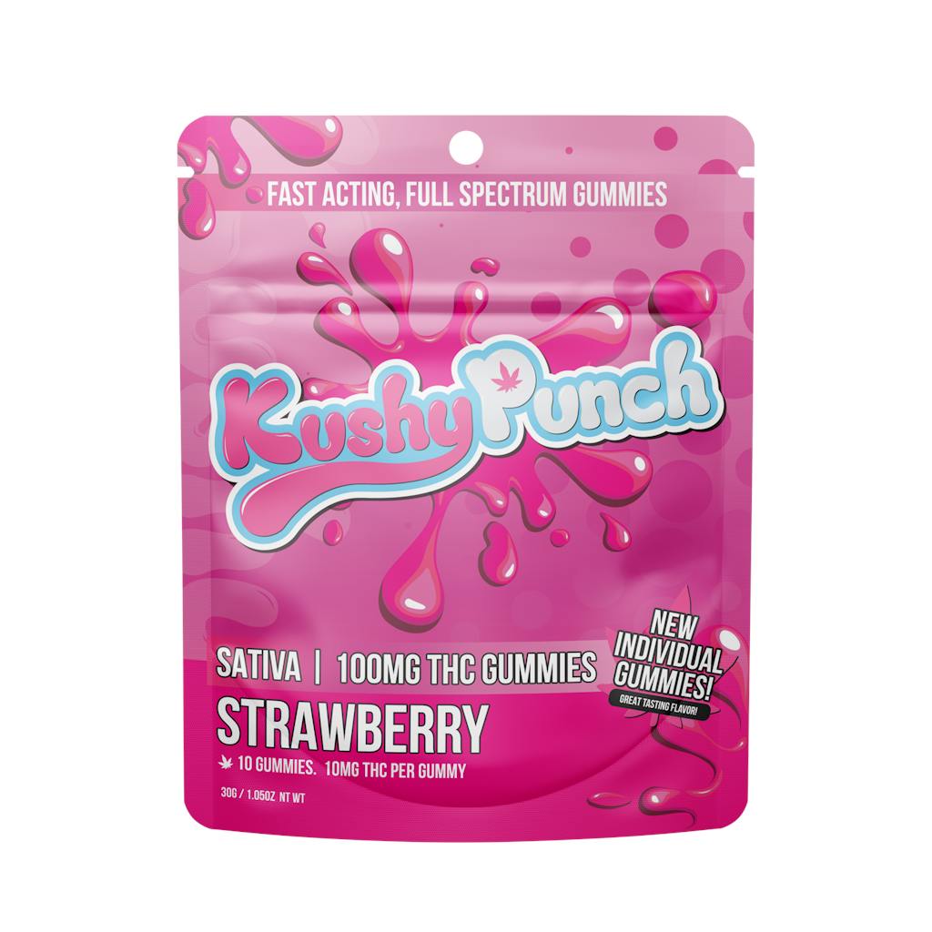 Photograph of product: Kushy Punch | Oui'd Strawberry Gummy 10pk