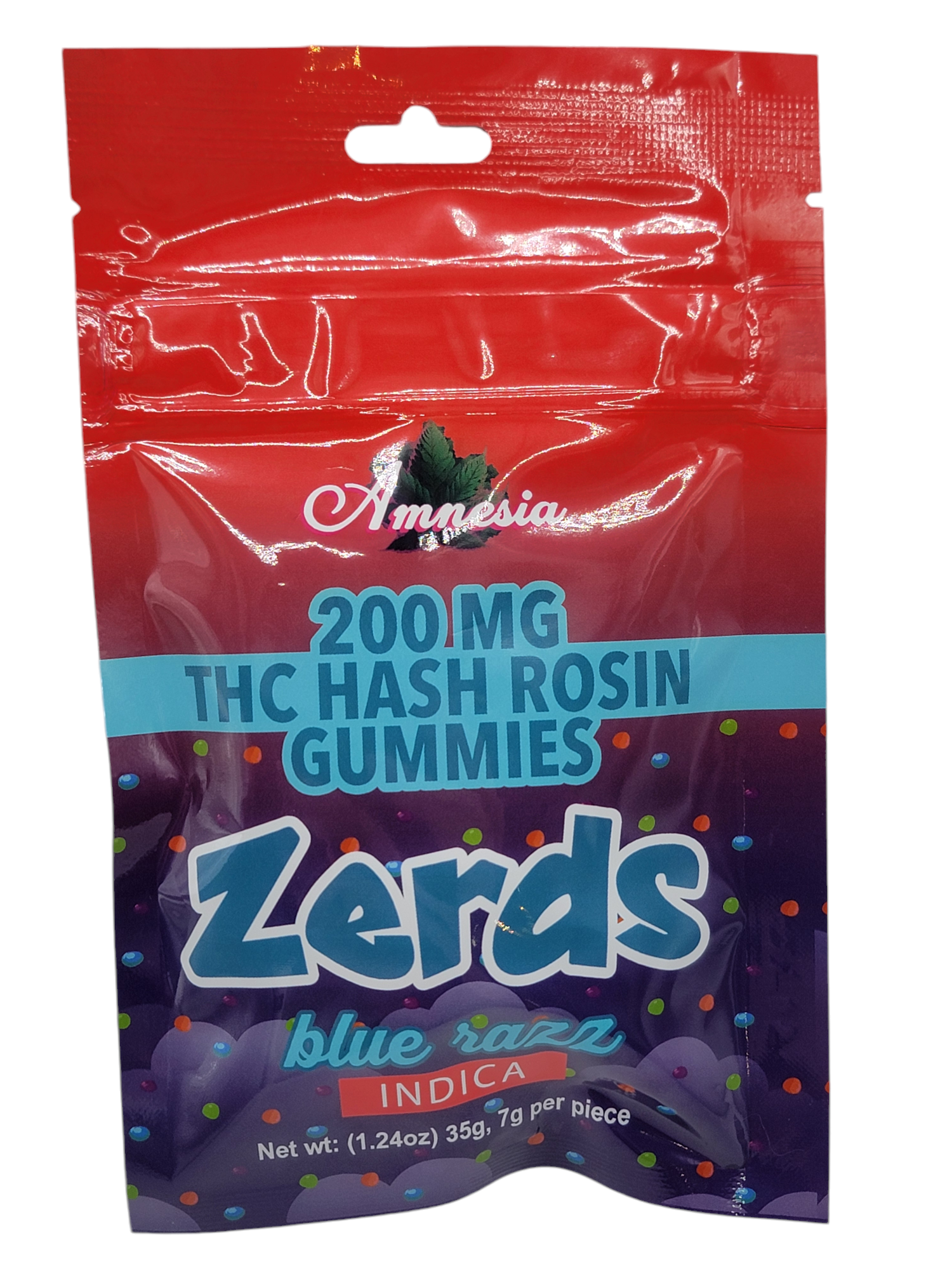 Photograph of product: Amnesia Zerds Cherry Pie au chocolat Rosin Gummies 200mg Rec