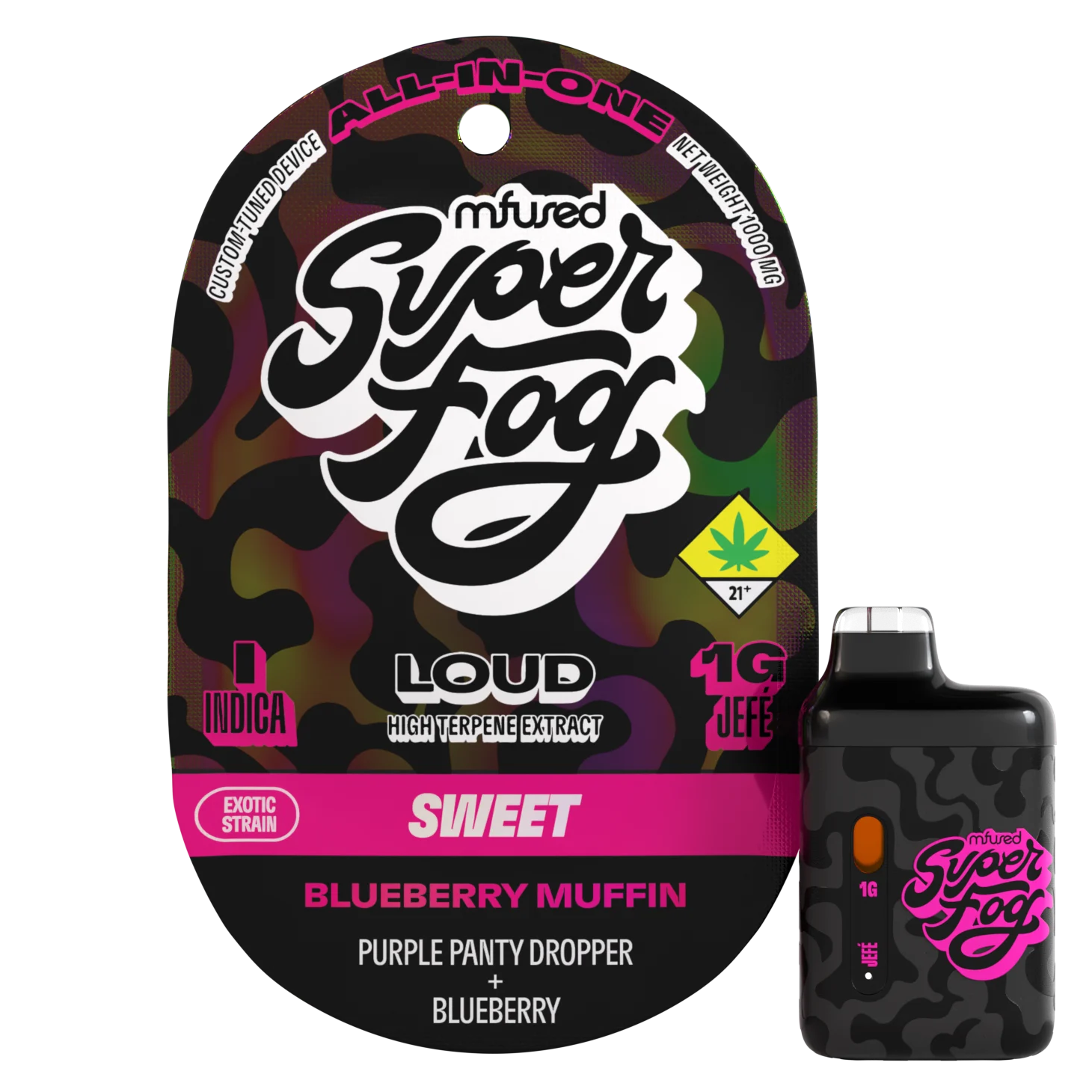 Photograph of product: Blueberry Muffin HTE Disposable Jef Vape