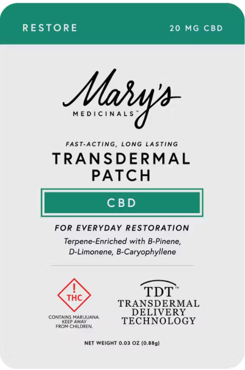 Photograph of product: Mary's Medicinals - PATCH - CBD - Restore - 20mg