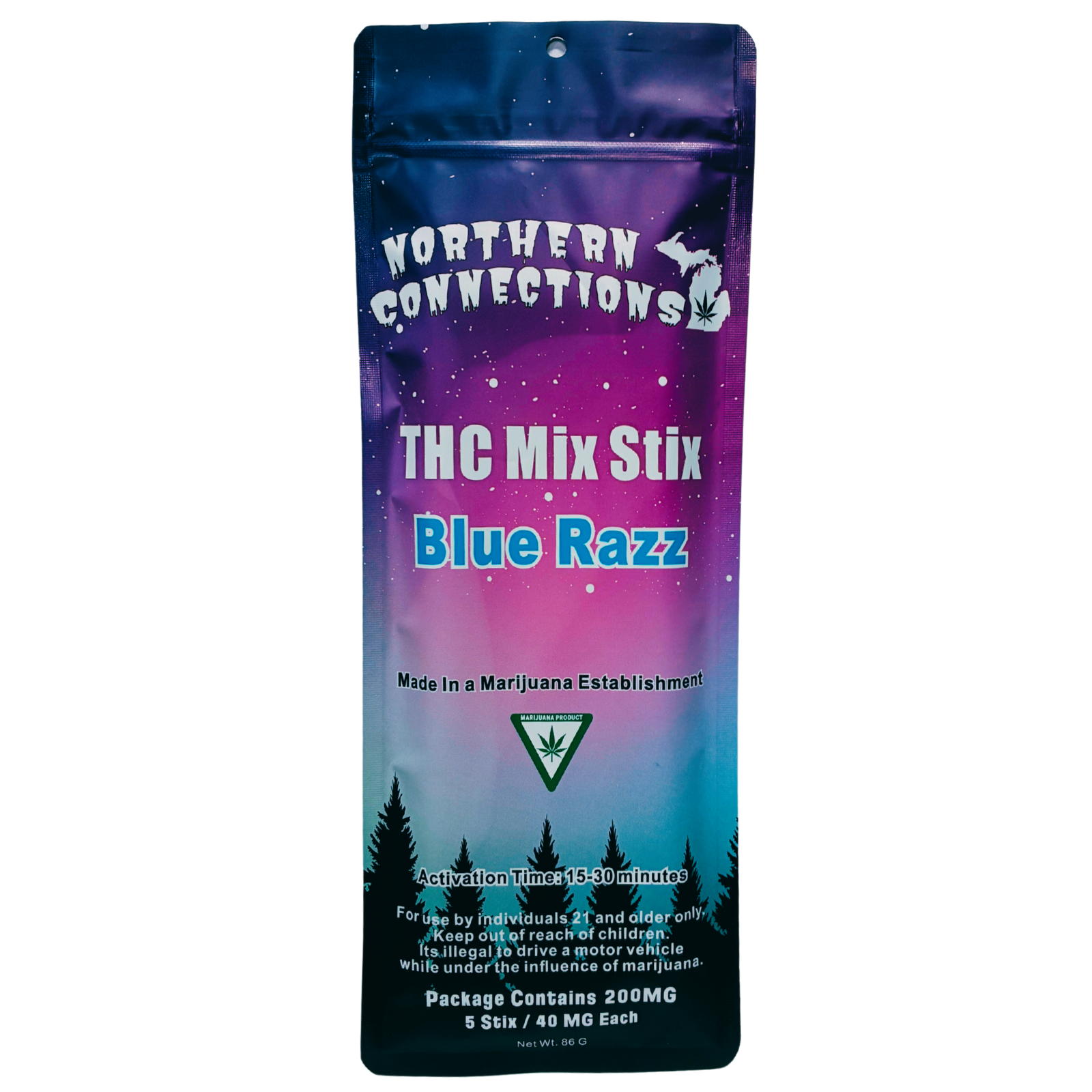 Photograph of product: Northern Connections | Blue Razz | TH-oui Mix Stix | 200mg