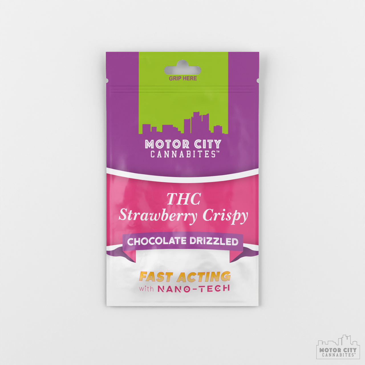 Photograph of product: MCC | CRISPY TREATS | 200MG | STRAWBERRY DRIZZLE