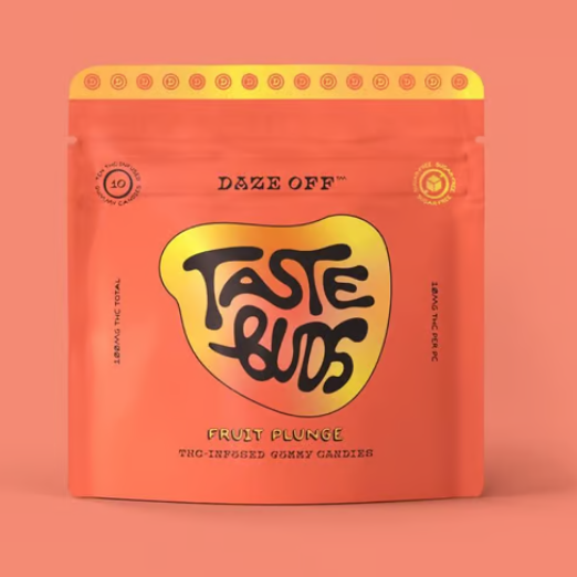 Photograph of product: AZ Daze Off Taste Buds Gummies - Fruit Plunge-Sugar Free 100mg (10pk)