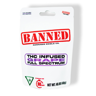 Photograph of product: BANNED EDIBLE CO. | GRAPE GUMMIES - 4PK | 200MG