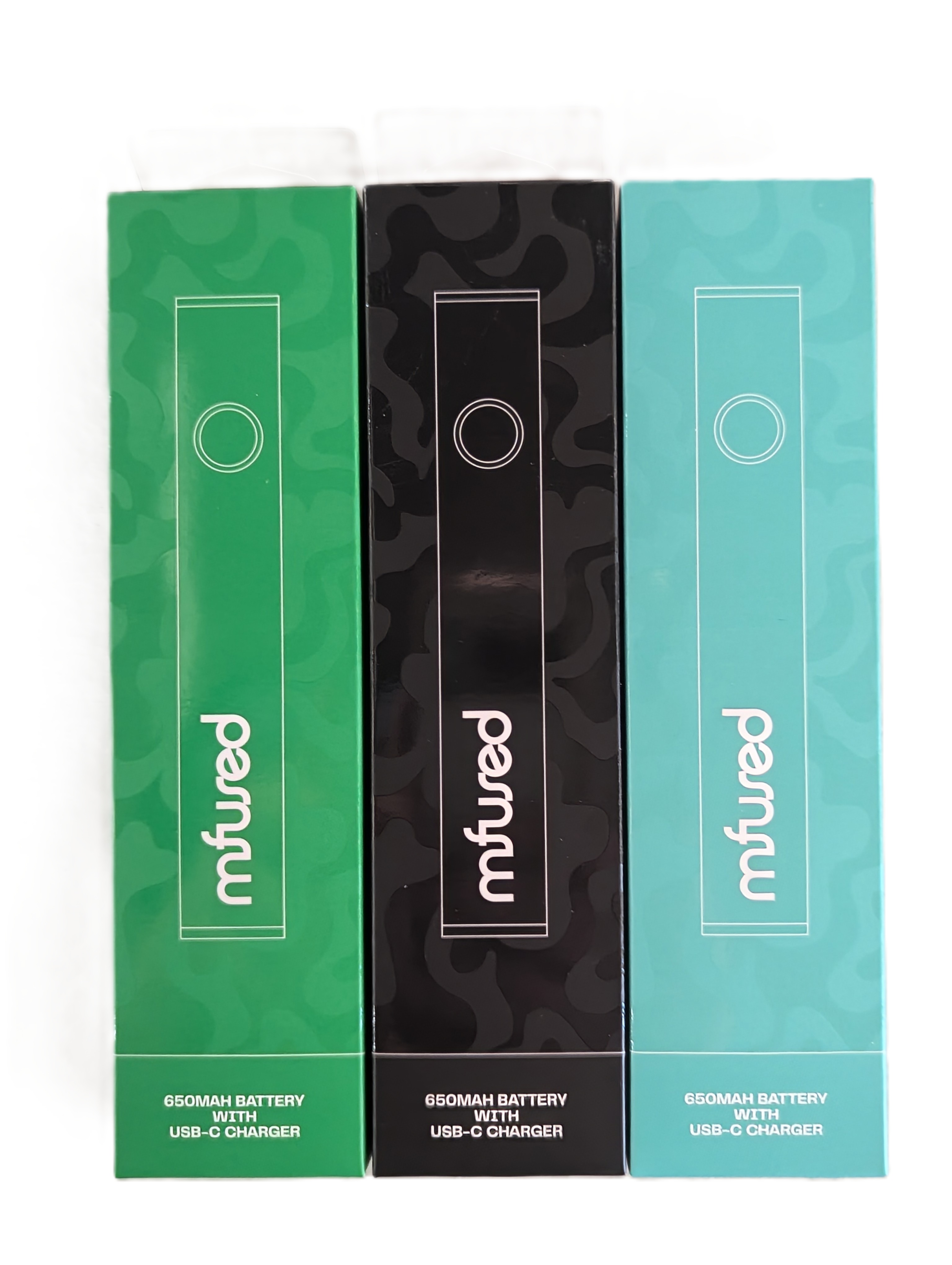 Photograph of product: Black 2.0 650mAh USB-C 510 Super Fog Vape Battery MFused