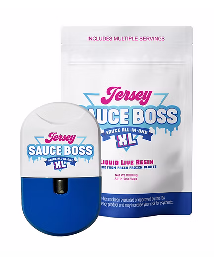 Photograph of product: Jersey Sauce Boss l Slurricane Live Resin AIO Vape Pen (Disposable) l