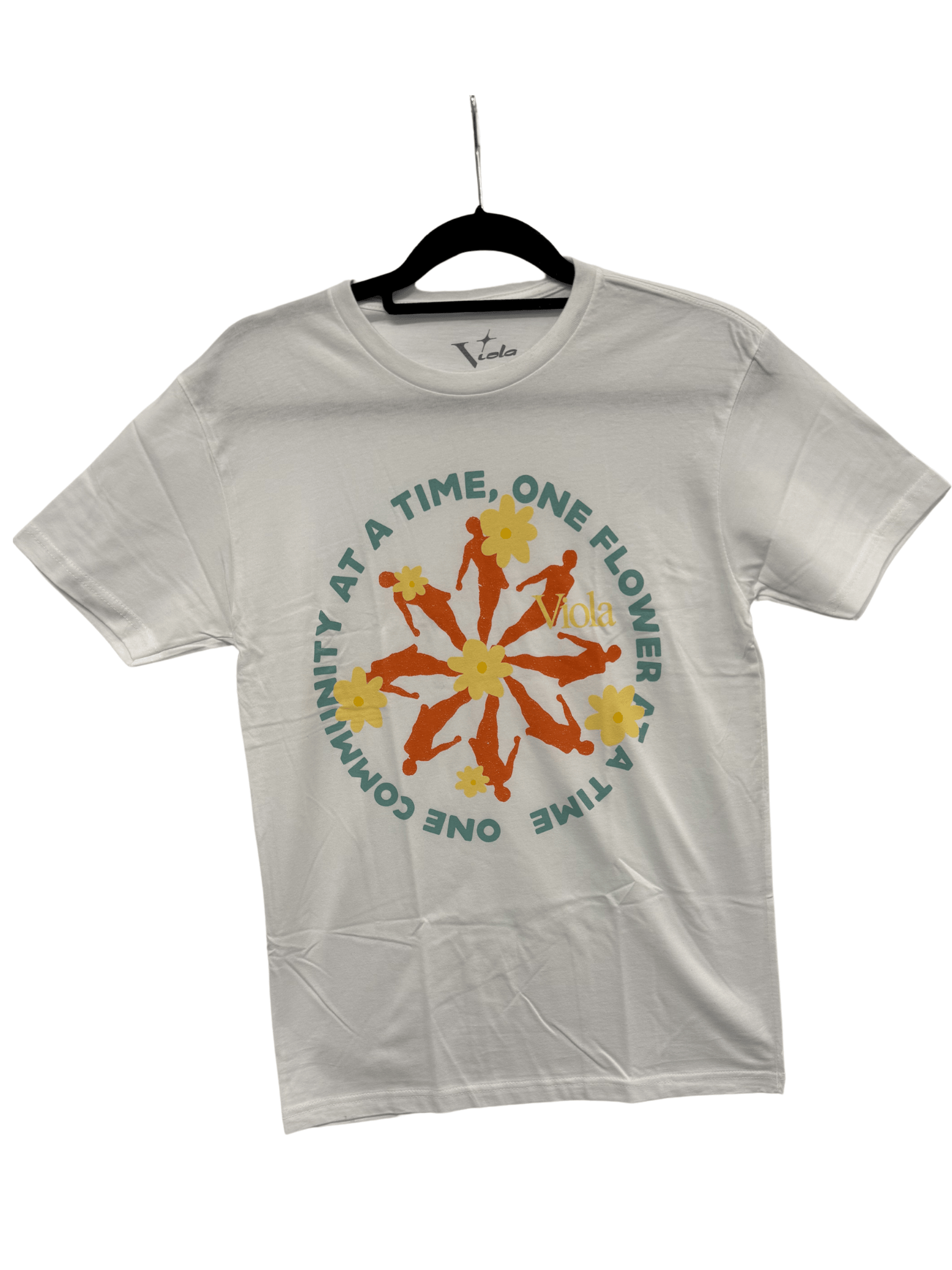 Photograph of product: T-Shirt | One Flower at a Time Circle  | White