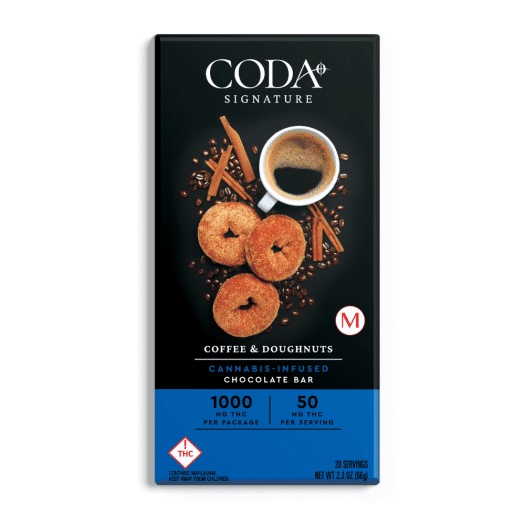 Photograph of product: Coda | Chocolate Bar | Coffee and Doughnuts | 100mg
