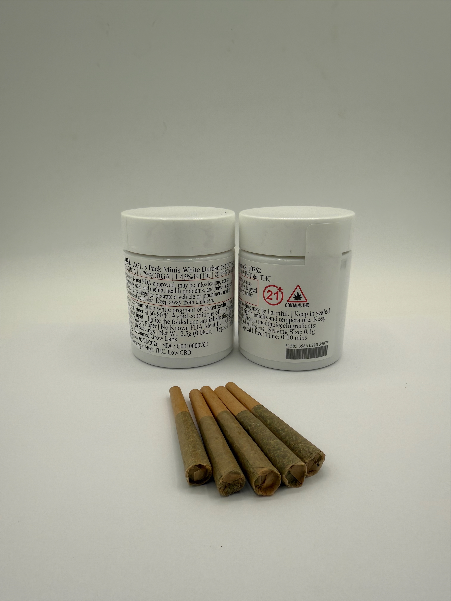 Photograph of product: AGL White Durban (S) | 5 pack minis (2g) | 00762