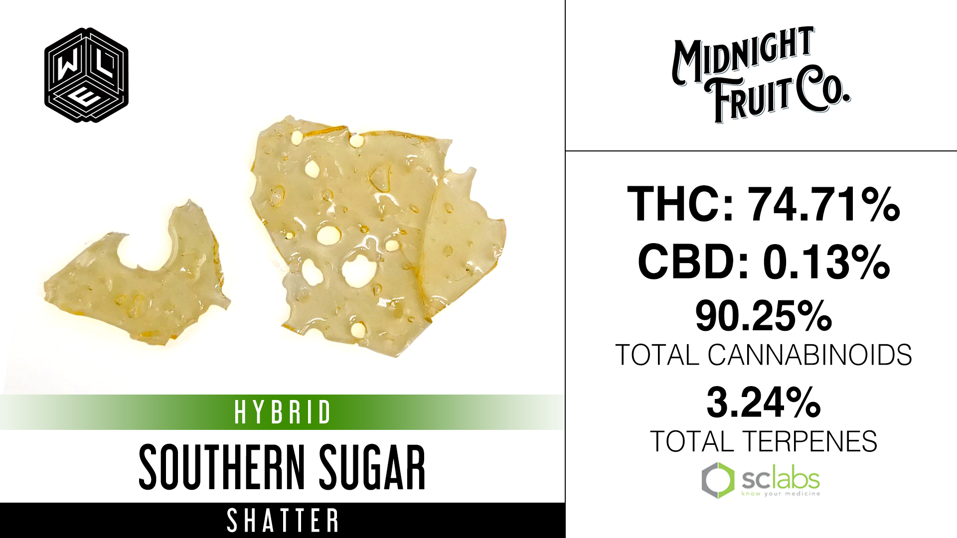 Photograph of product: White Label Extracts - Shatter - Southern Sugar