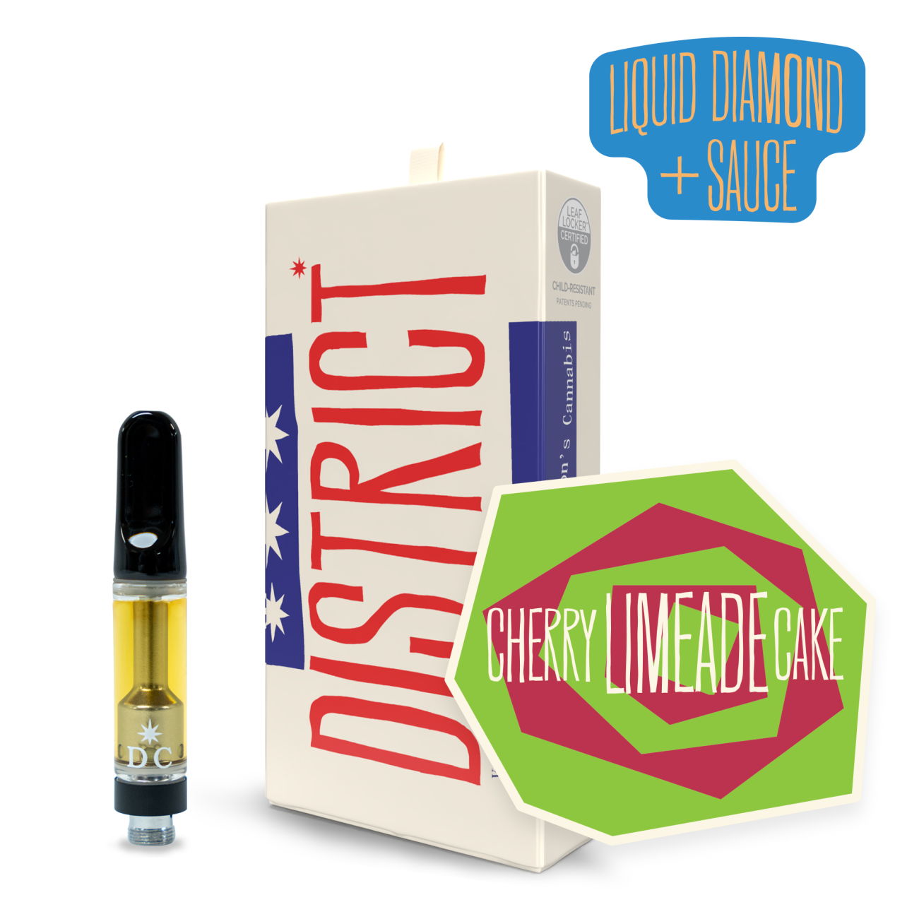 Photograph of product: Cherry Limeade Cake Liquid Diamonds and Sauce Vape Cartridge  | 1g