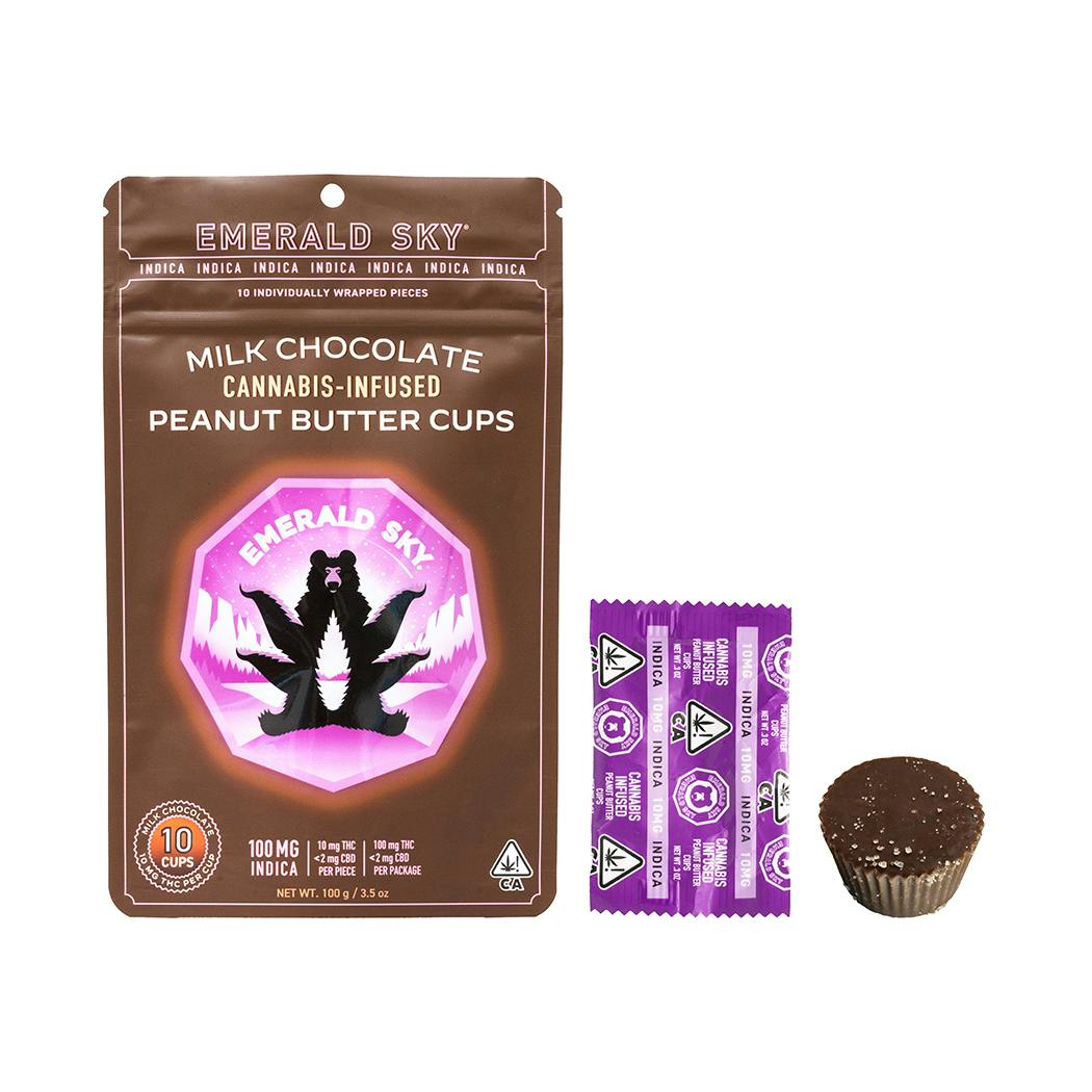 Photograph of product: Emerald Sky | Oui'd Milk Chocolate Peanut Butter Cups (10 Pack) | 100mg