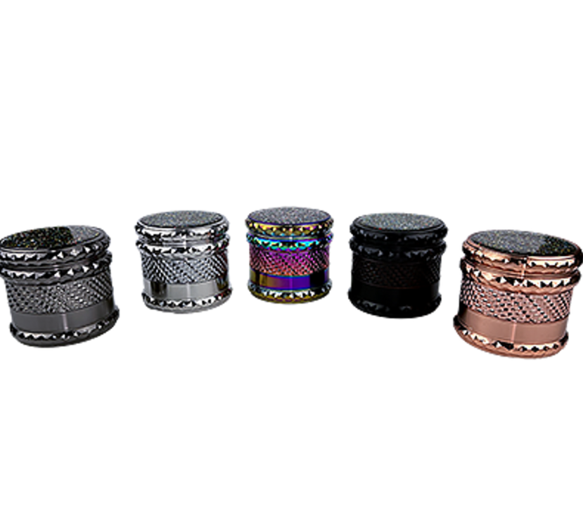 Photograph of product: 63mm Grinder | Iridescent Diamond Color and Glitter Top