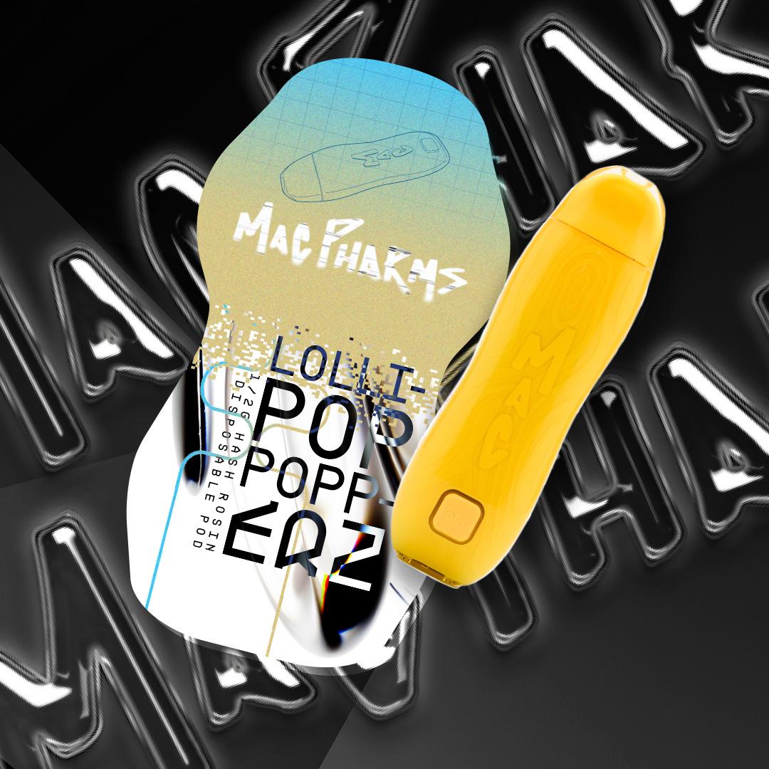 Photograph of product: Mac Pharms au chocolat Rosin Disposable | LolliPopperz - Hybrid