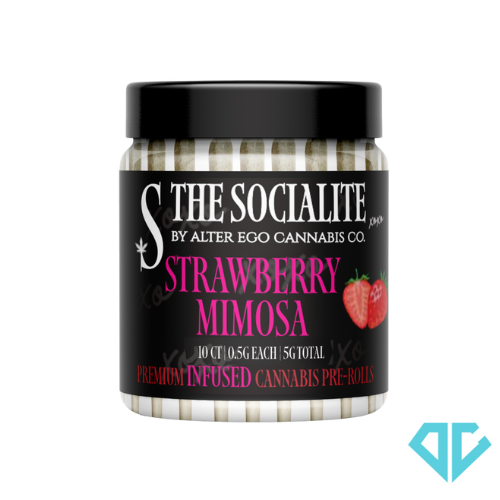 Photograph of product: Alter Ego The Socialite Strawberry Mimosa Infused Pre-Rolls .5g 10 Pack