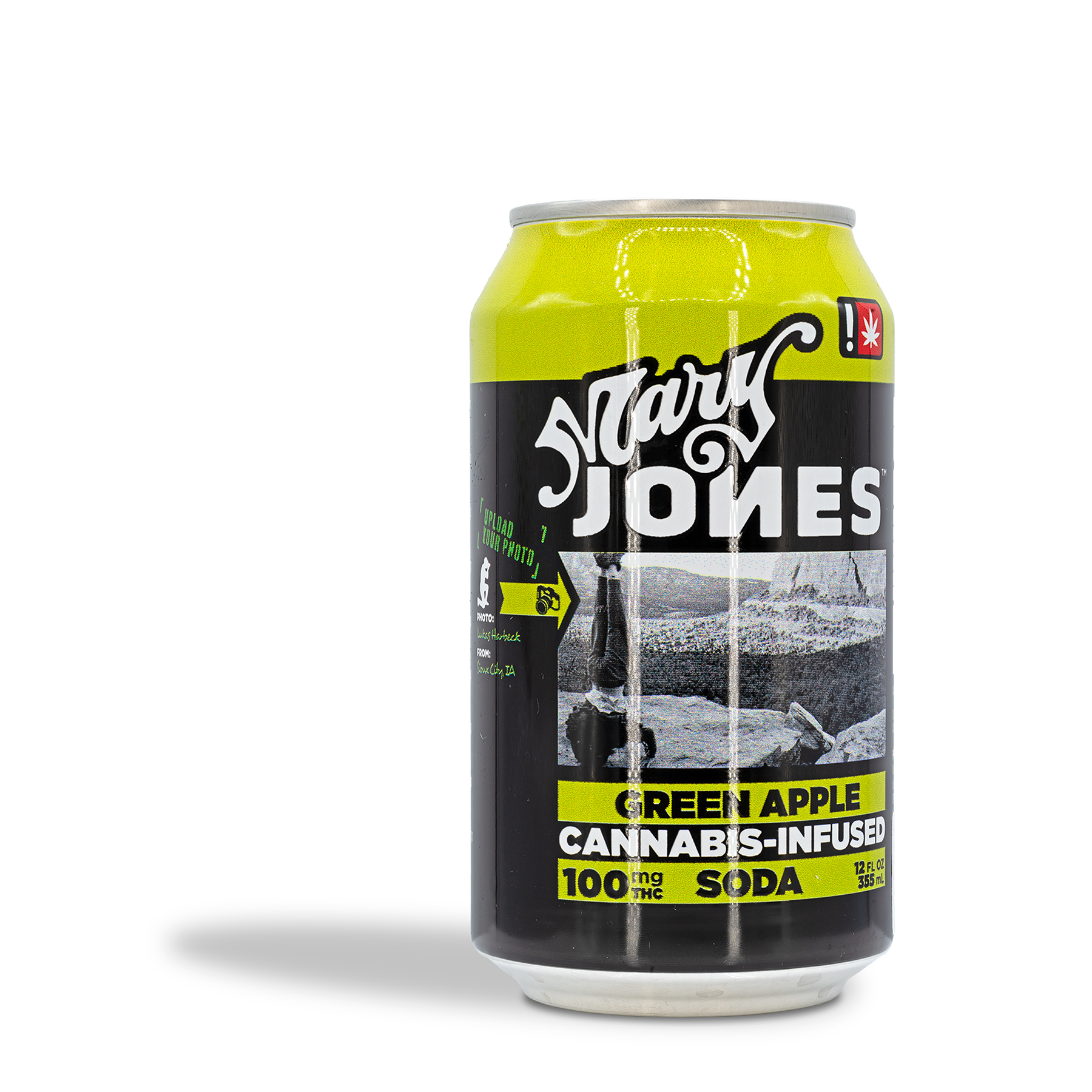 Photograph of product: Jones Soda - Green Apple 100mg Soda - 12oz