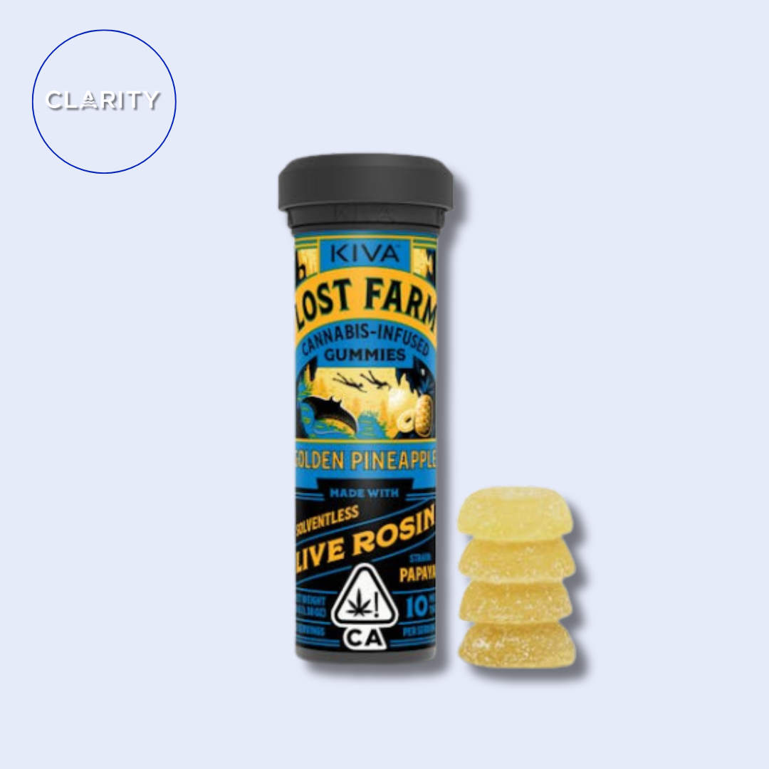Photograph of product: Lost Farm | 200mg Live Rosin Gummies | Golden Pineapple