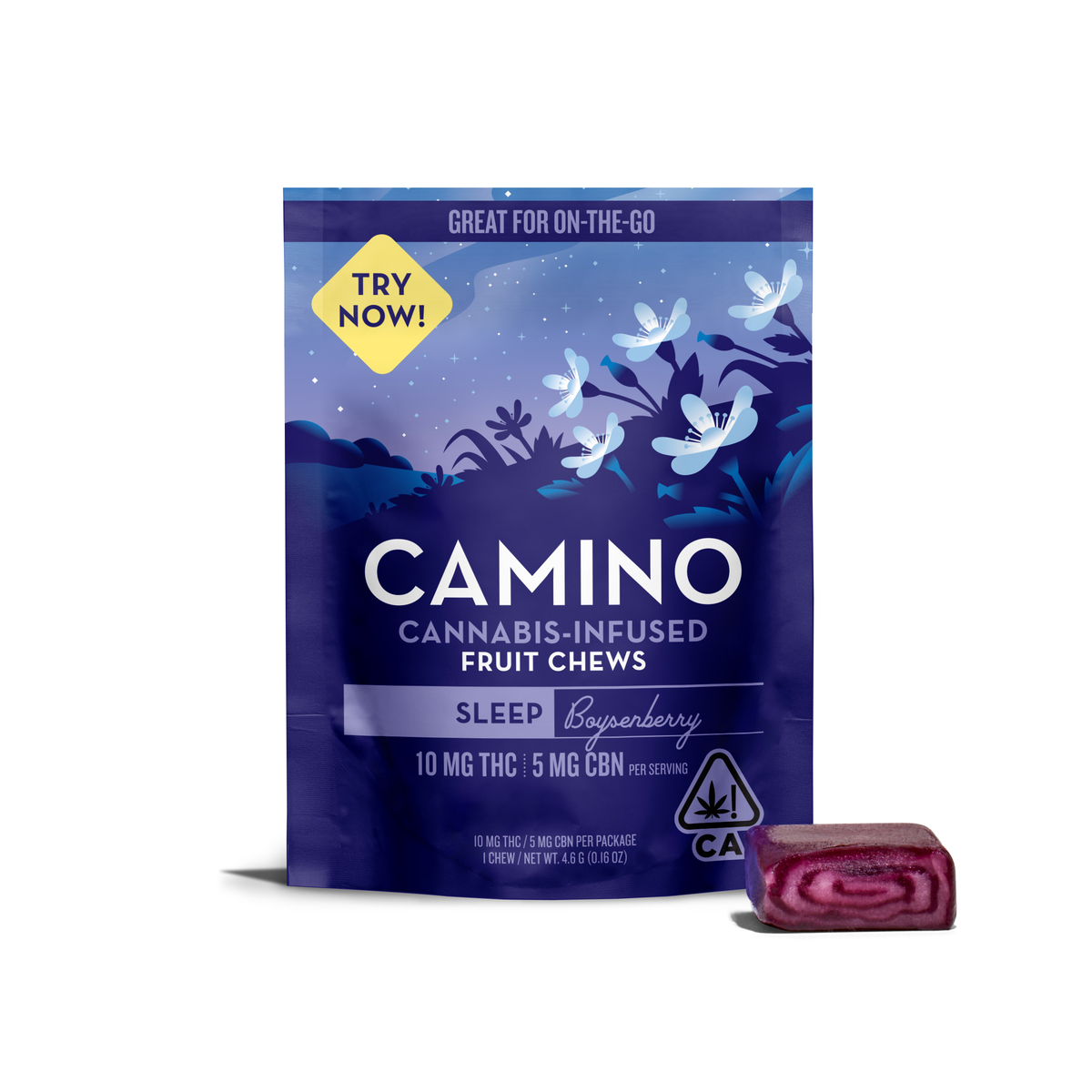 Photograph of product: Camino 'Sleep' Midnight Blueberry Gummies (2 X 5:5mg)