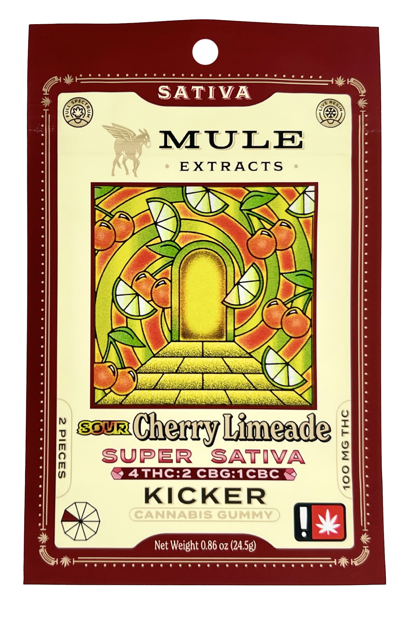 Photograph of product: Mule - 100mg 4:2:1 Sour Cherry Limeade Gummy