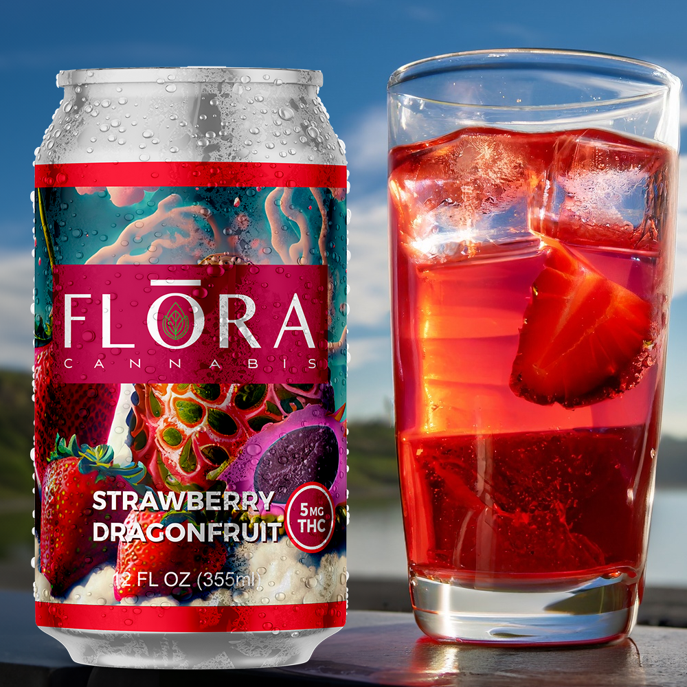 Photograph of product: FLORA | Strawberry Dragon Fruit | TH-oui Beverage | 10MG (5MG serv)