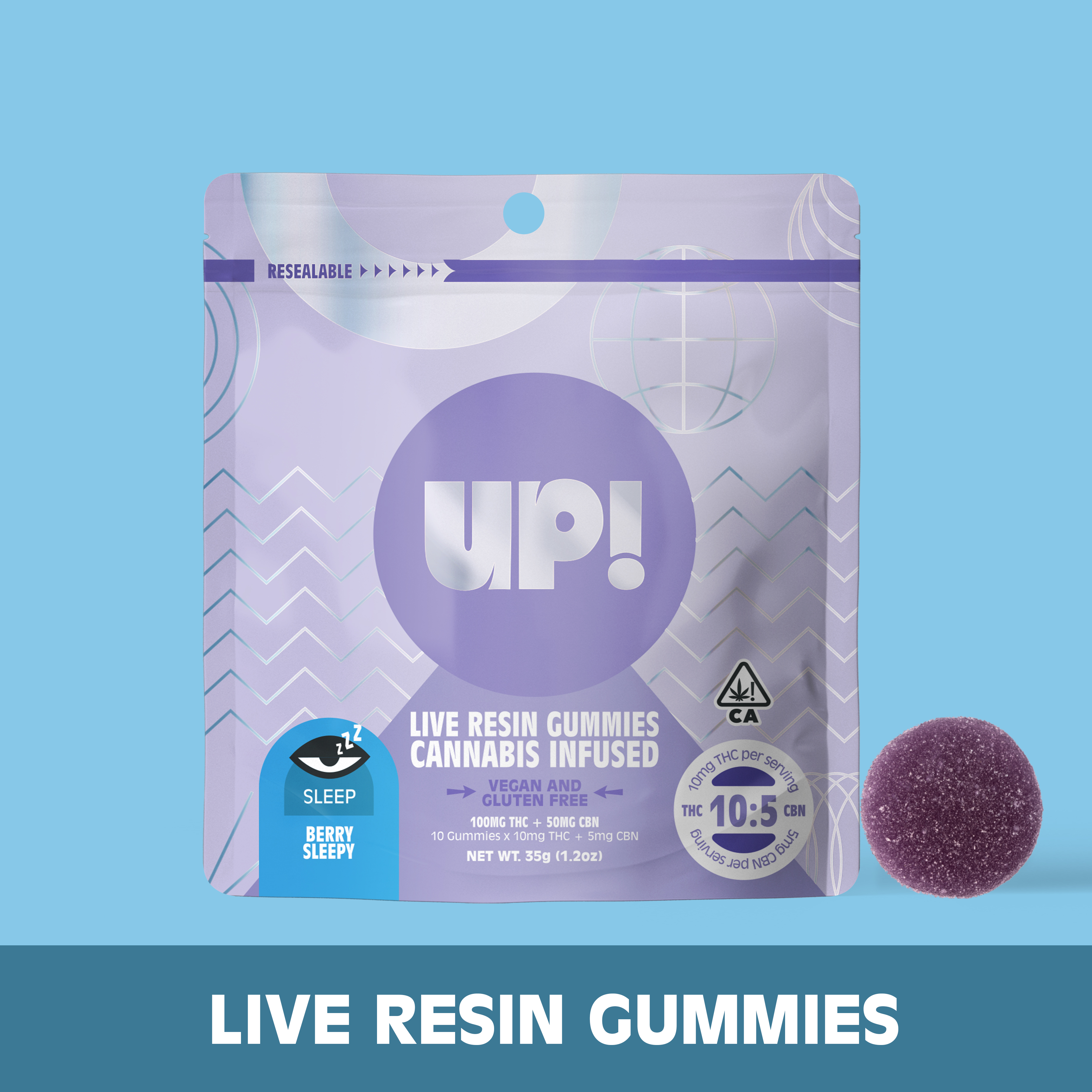 Photograph of product: UP! - Berry Sleepy (Oui'd) Live Resin Edible 100mg