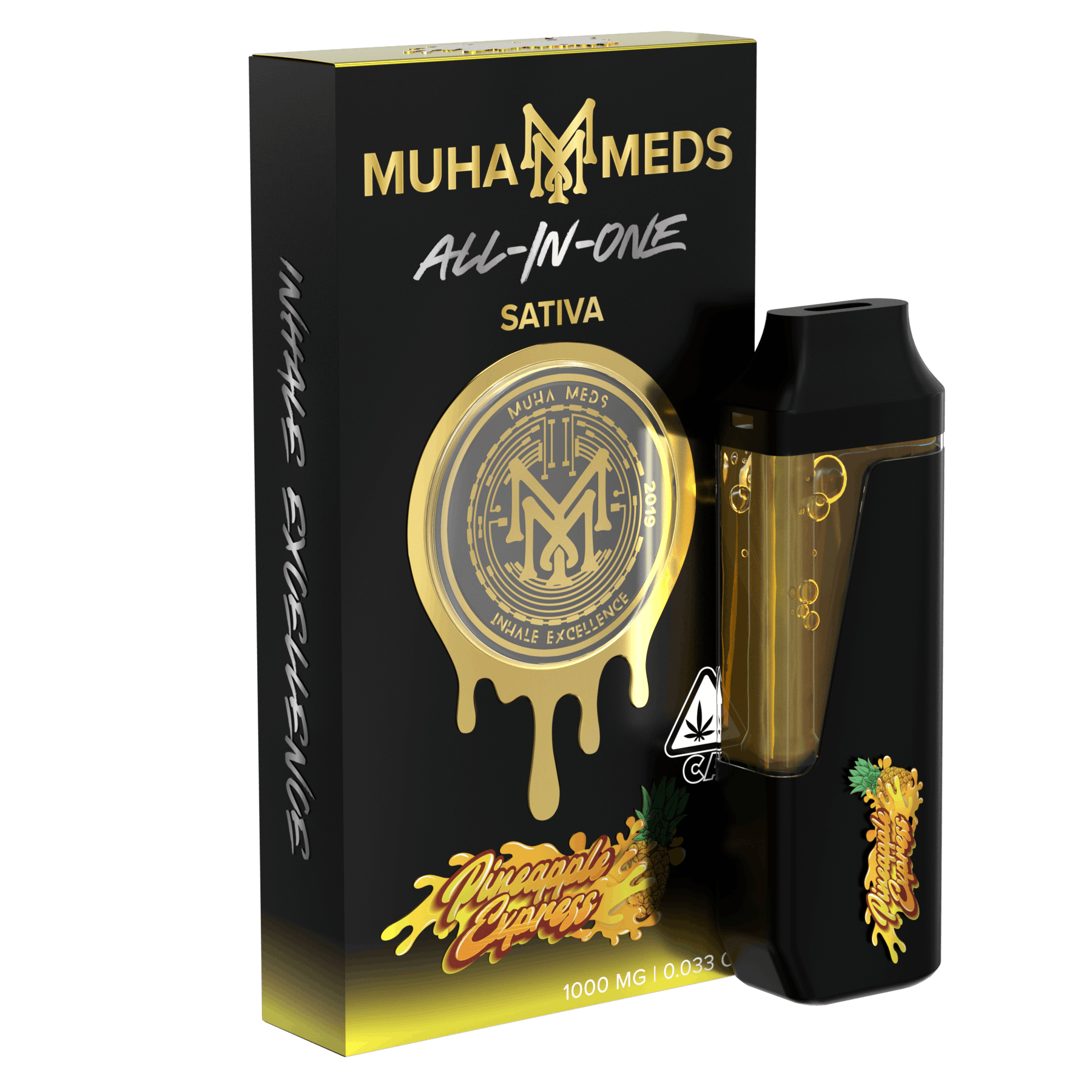 Photograph of product: Muha Meds Pineapple Express All In One 1000mg