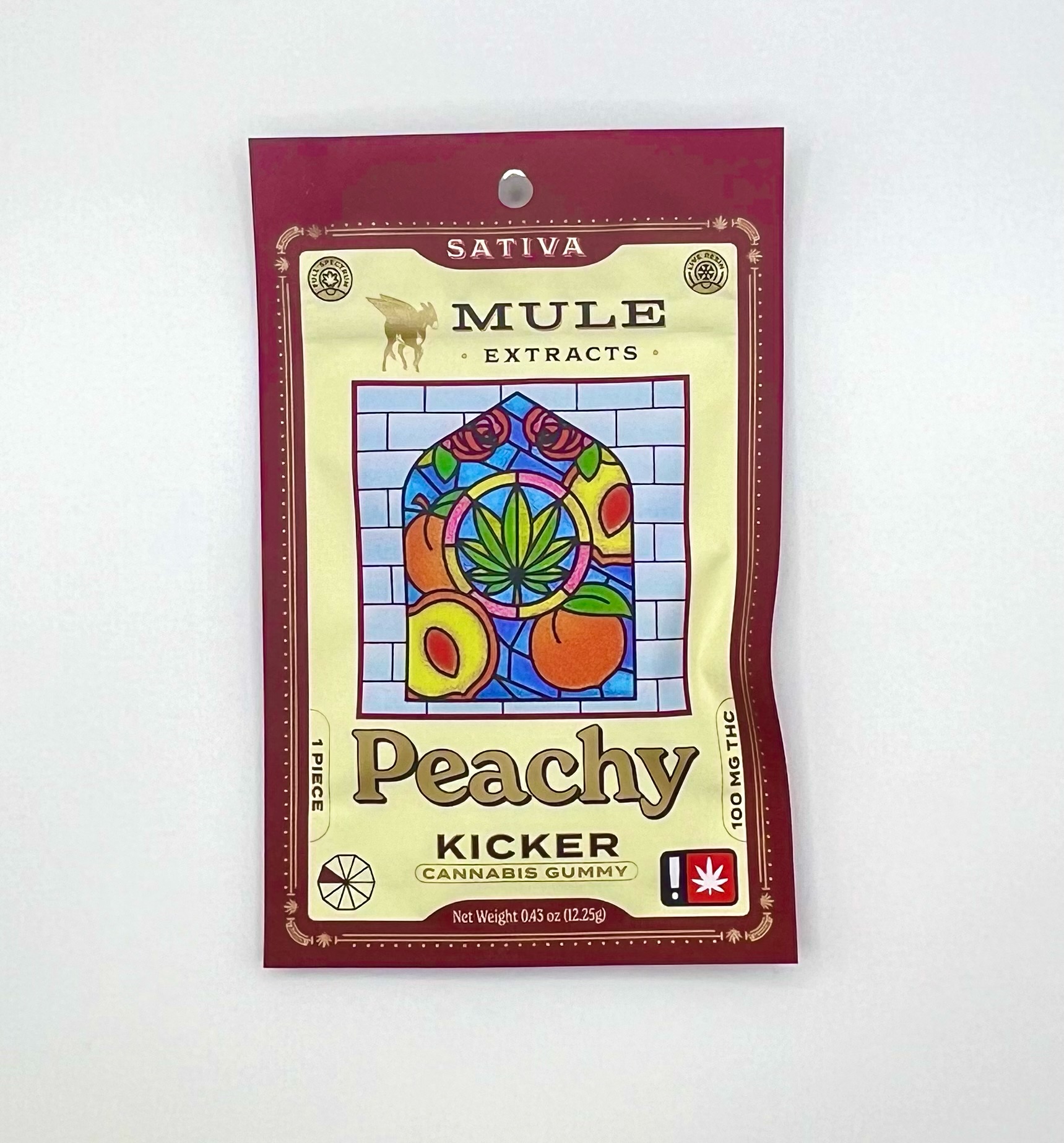 Photograph of product: Mule | Peachy | TH-oui | 100mg 1-Piece Gummy