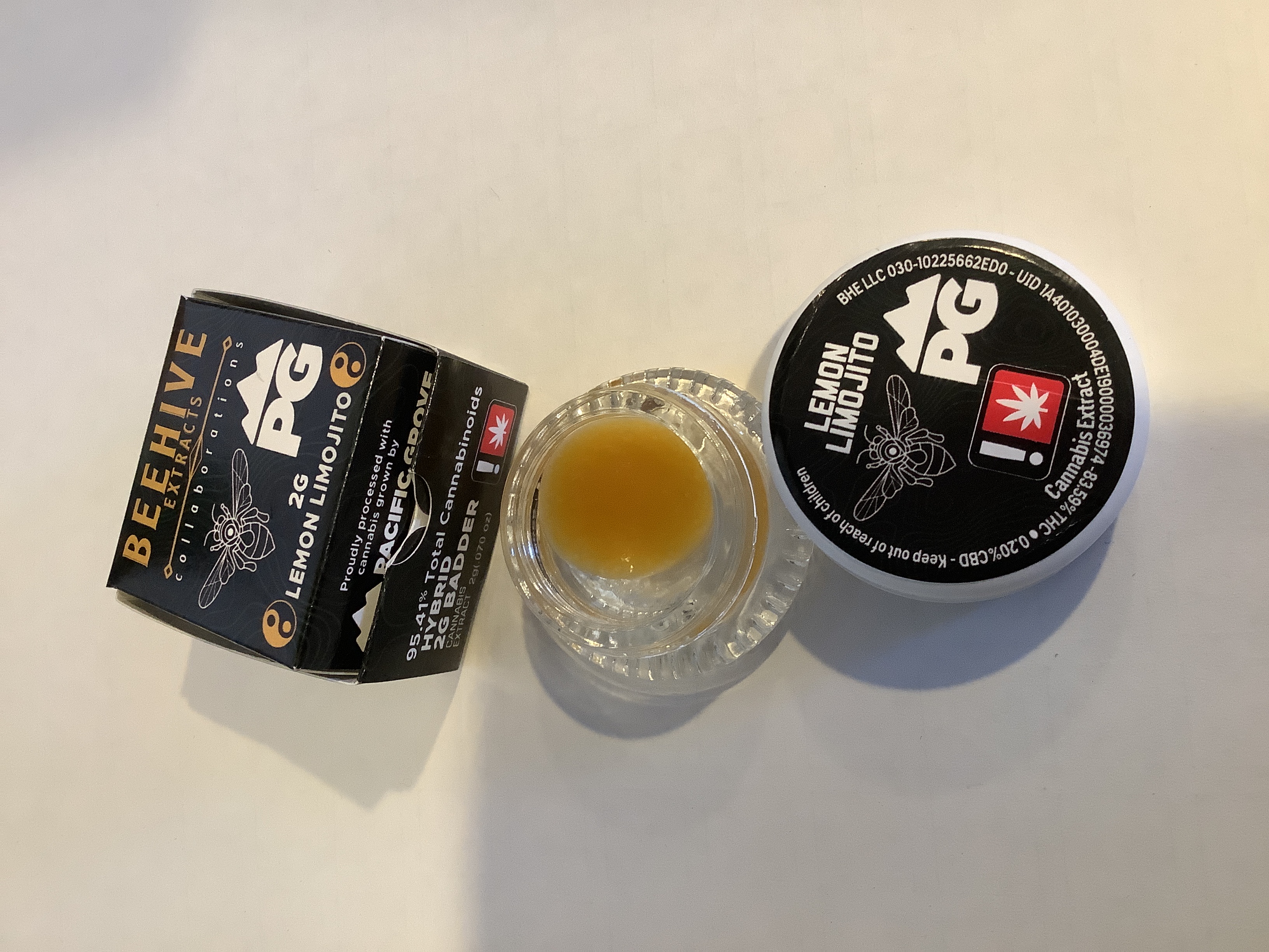 Photograph of product: Beehive Extracts - LEMON LIMOJITO - Badder - (2g) - H