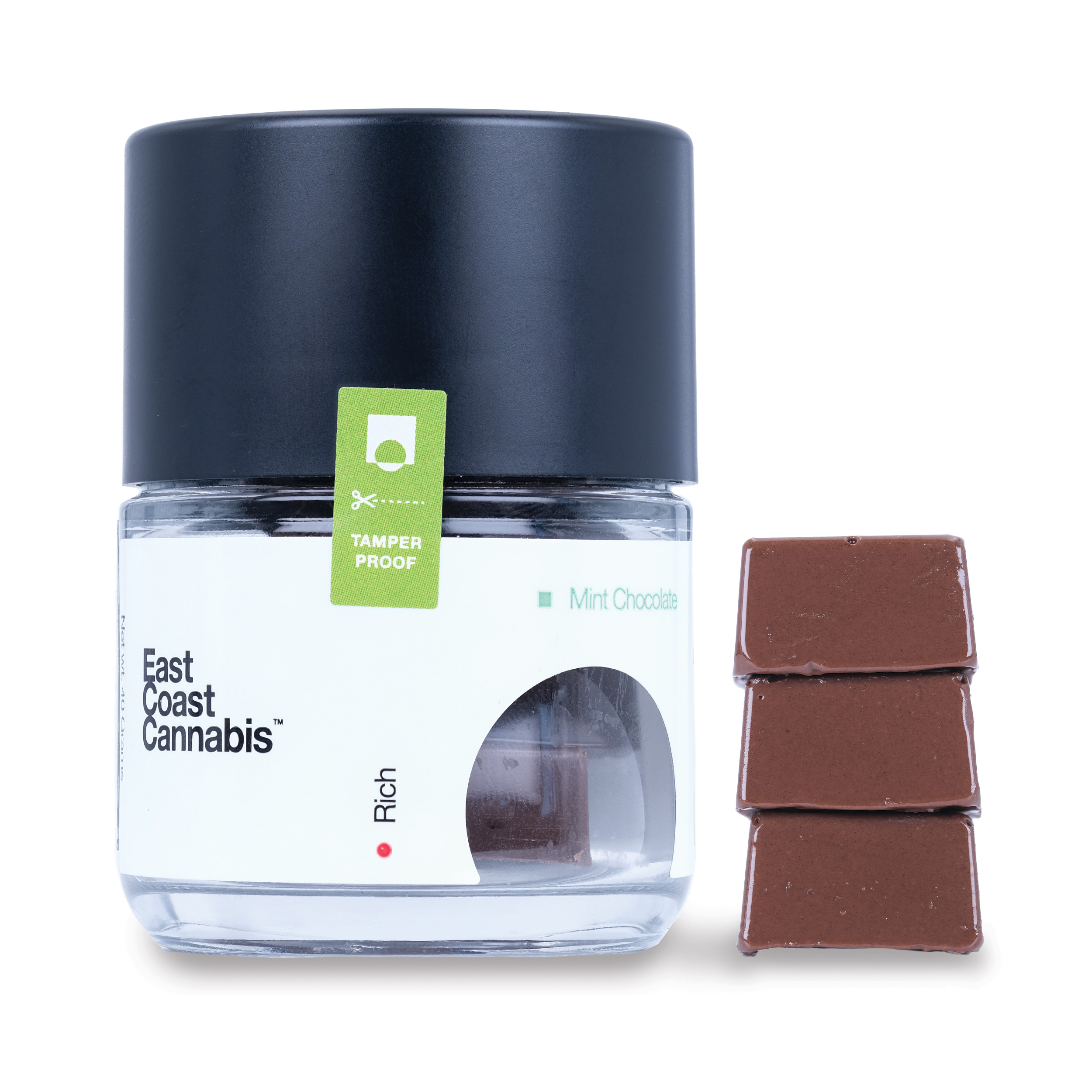 Photograph of product: Peaks - Mint Dark Chocolate - 100mg/10pk
