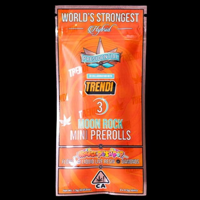 Photograph of product: Orange Push Pop 3pk Moonrock Prerolls - 
