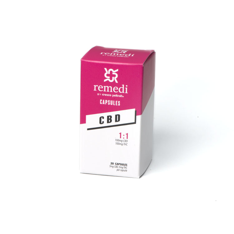 Photograph of product: 20ct/10mg CBD Capsules (1:1)