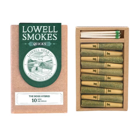 Photograph of product: Lowell | "Quick " The Boss | Hybrid | Pre-Rolls | 10 Pack | 3.5g