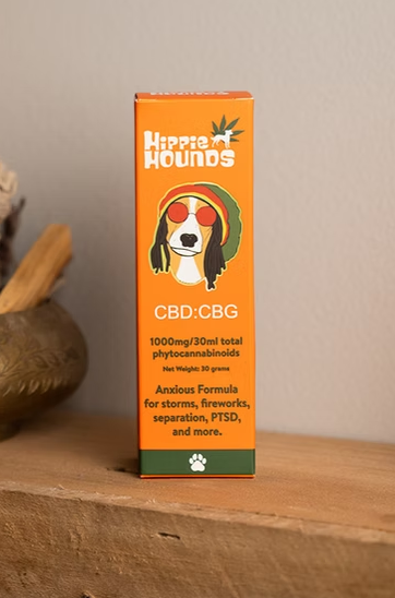 Photograph of product: Hippie Hounds | 1:1 CBD:CBG Canine Tincture