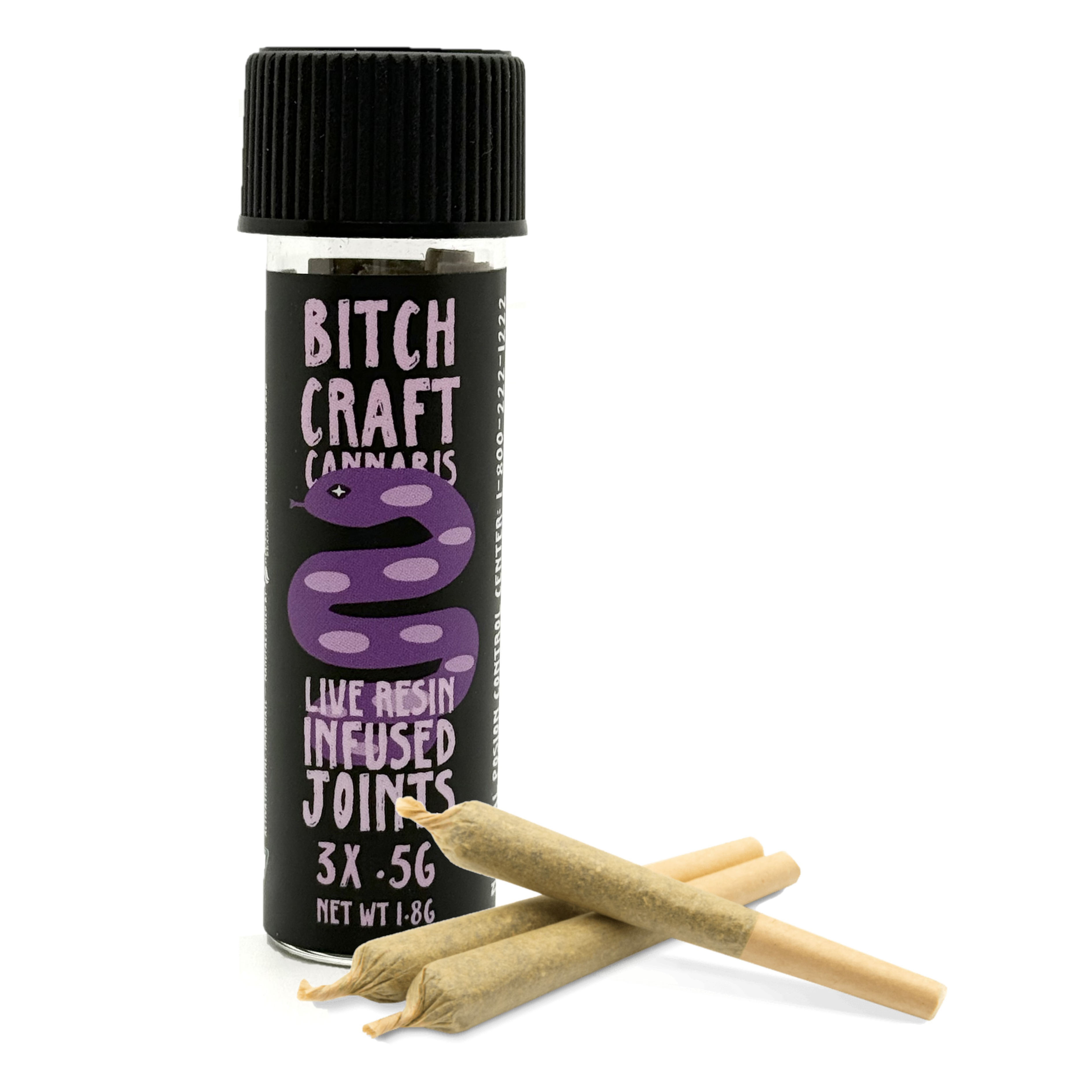 Photograph of product: Bitch Craft Corra Stone 3pk Live Resin Infused Prerolls Rec