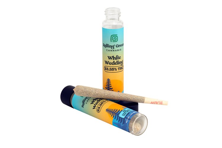 Photograph of product: Rolling Green Oui'd Pre-Roll - White Wedding