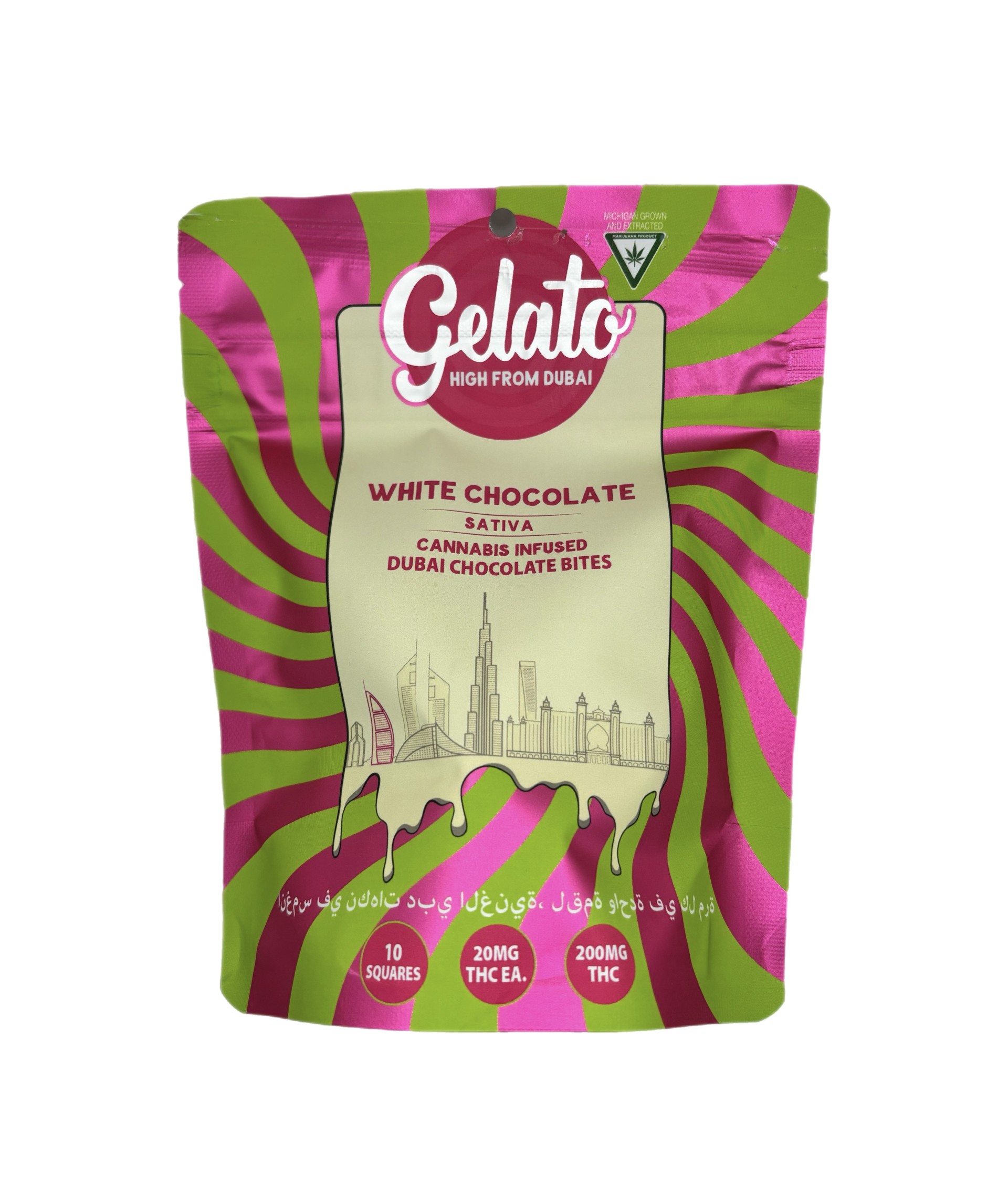 Photograph of product: Gelato Dubai Bites | White Chocolate | 200mg