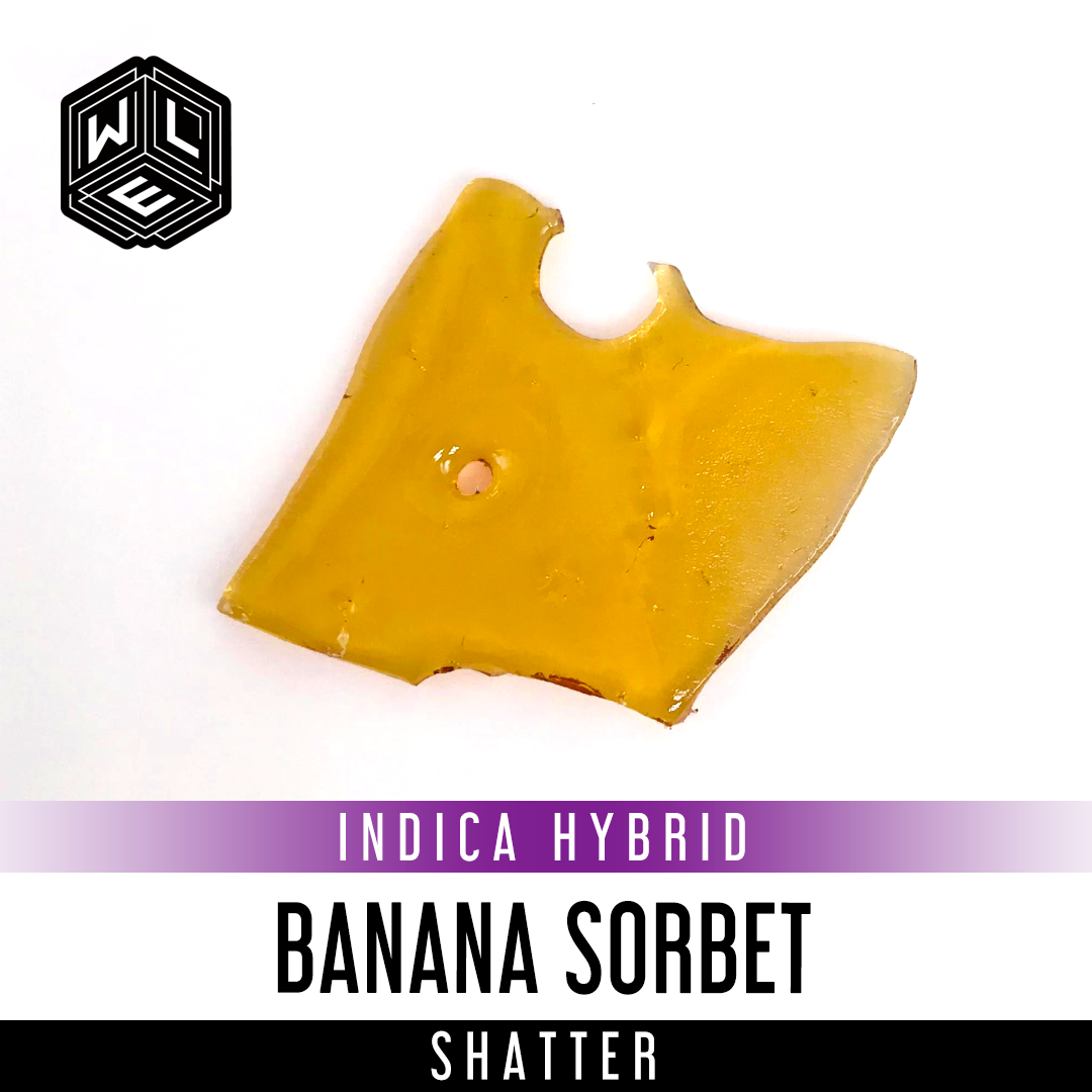 Photograph of product: White Label Banana Sorbet 1g Shatter