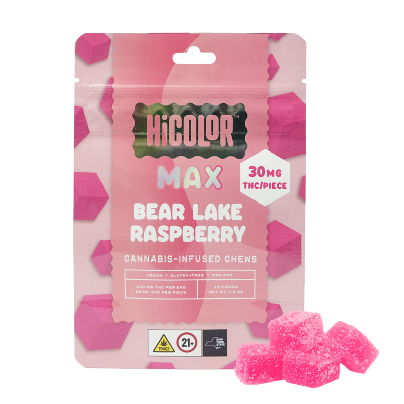 Photograph of product: High Dose Bear Lake Raspberry Gummies 300mg (30mg ea | 10-Pack)