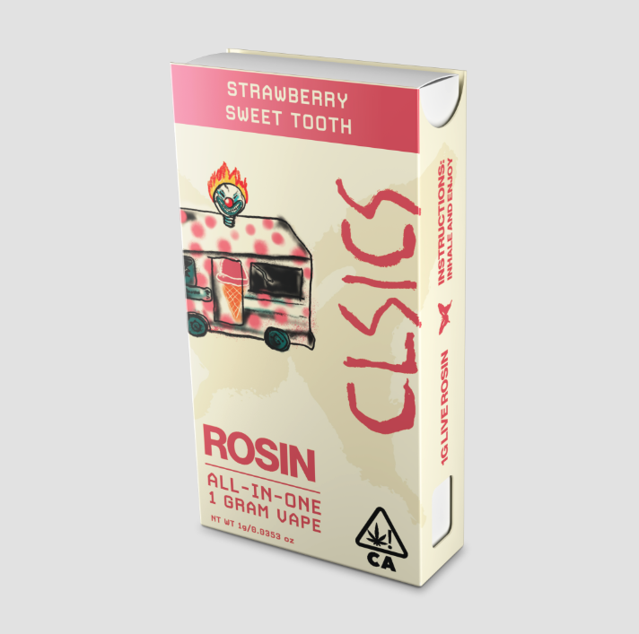 Photograph of product: Strawberry Sweet Tooth - 1g Live Rosin | CLSICS