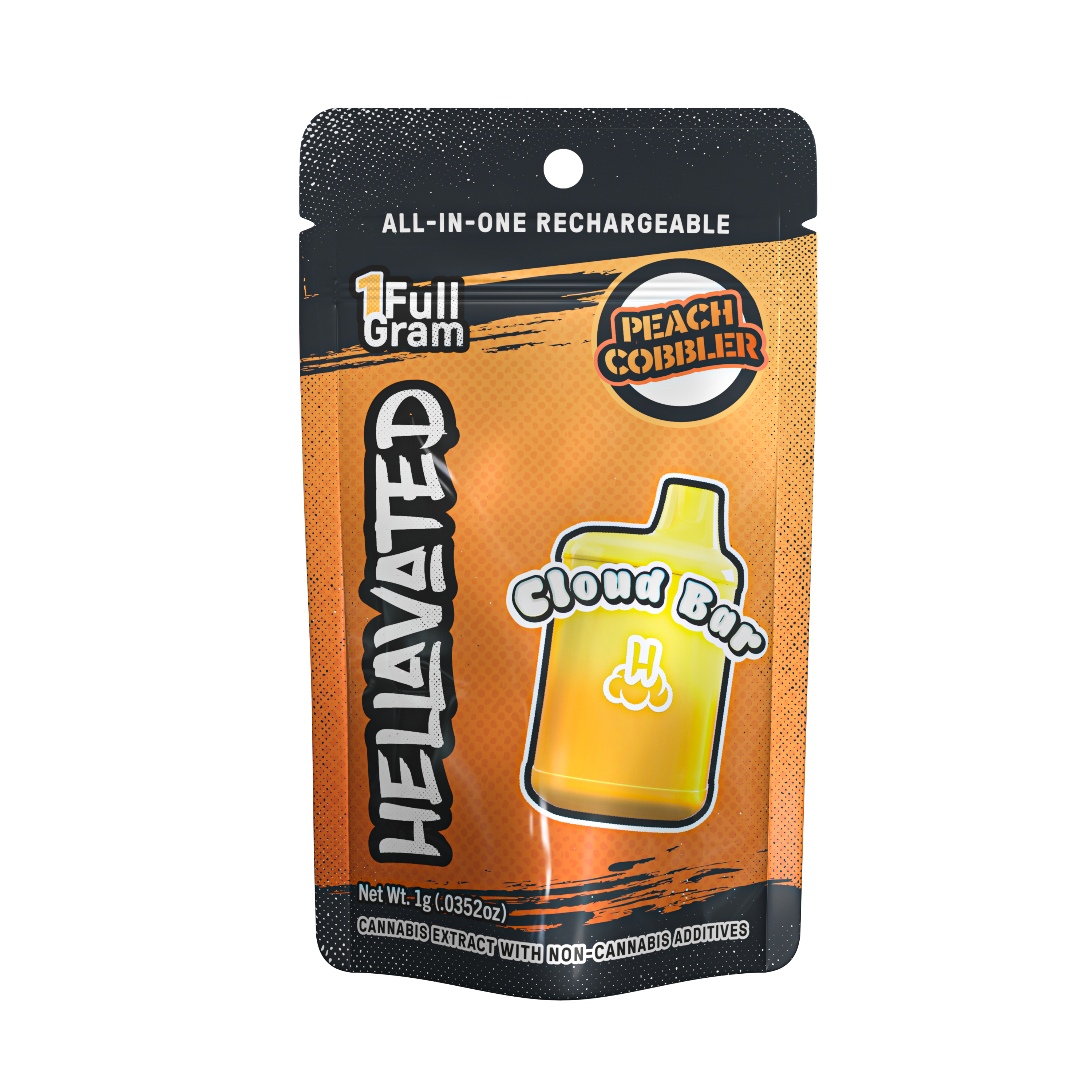 Photograph of product: Peach Cobbler Cloud Bar Rechargeable Disposable | 1g