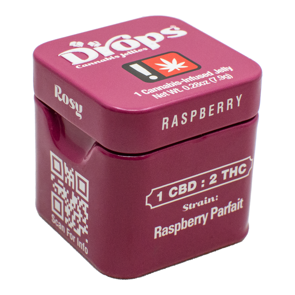 Photograph of product: Raspberry Gummy Single 1:2 CBD 100MG