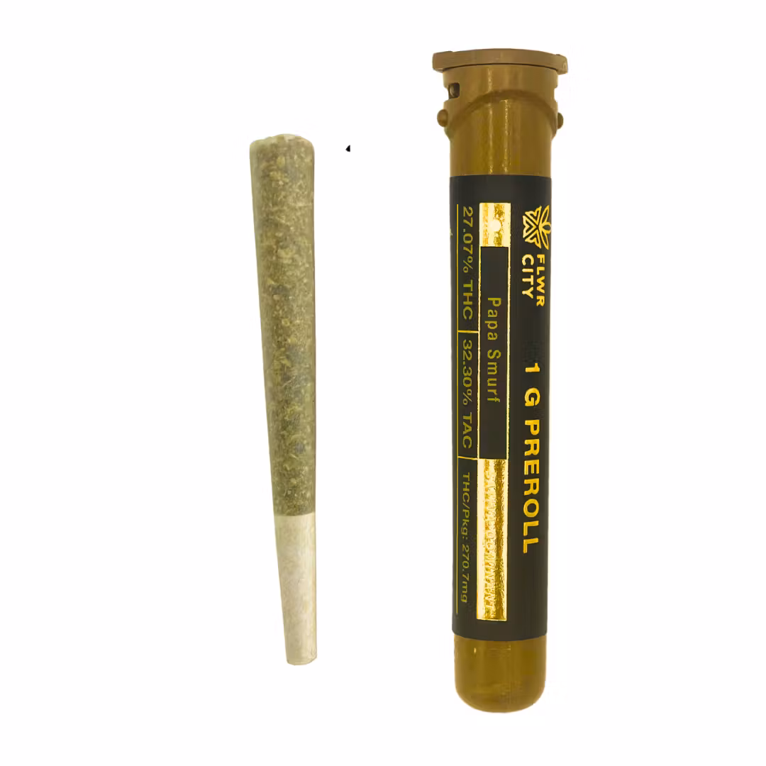 Photograph of Product: Flwr City- Papa Smurf Pre-Roll