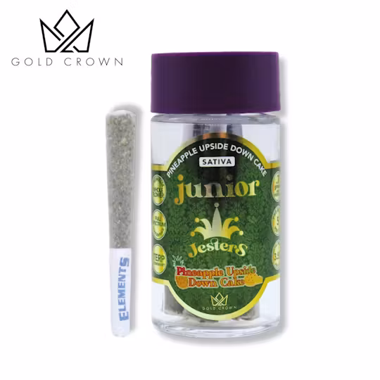 Photograph of product: Junior Jesters - Pineapple Upside Down Cake - (5x.7g) Infused Pre-Rolls
