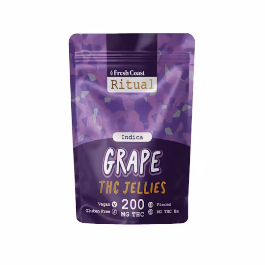 Photograph of product: Jellies | Gummy | Grape | 200mg